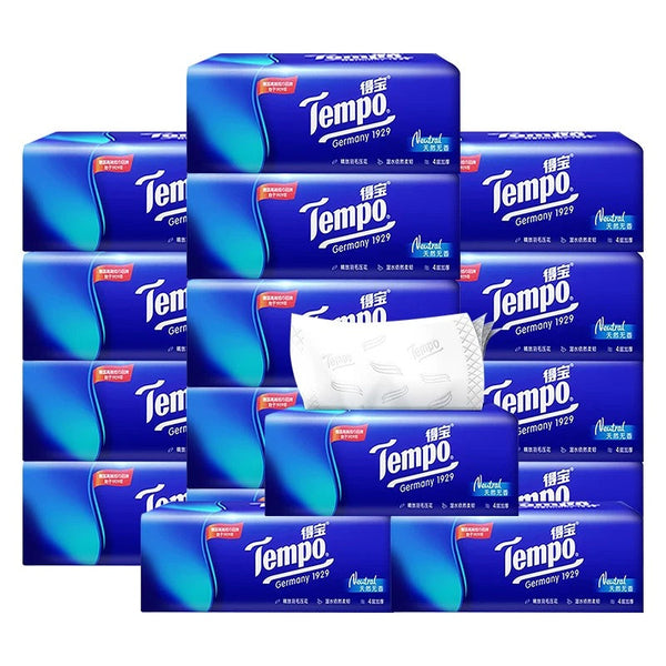 Tempo Soft Facial Tissues 4 Layers 90 Drawn 8 Pack