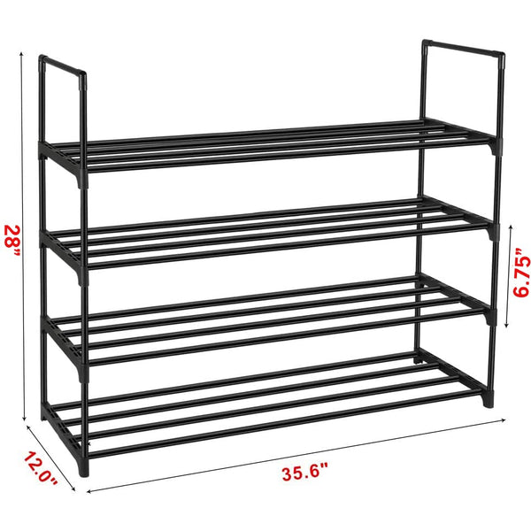 4 Tier Metal Shoe Rack for Up to 20 Pairs of Shoes