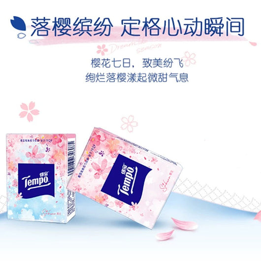 Tempo Mini Pocket Tissues 12 small packs Sakura flavor