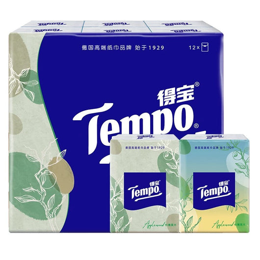 Tempo Mini Pocket Tissues 12 small packs Fir green fruit wood fragrance